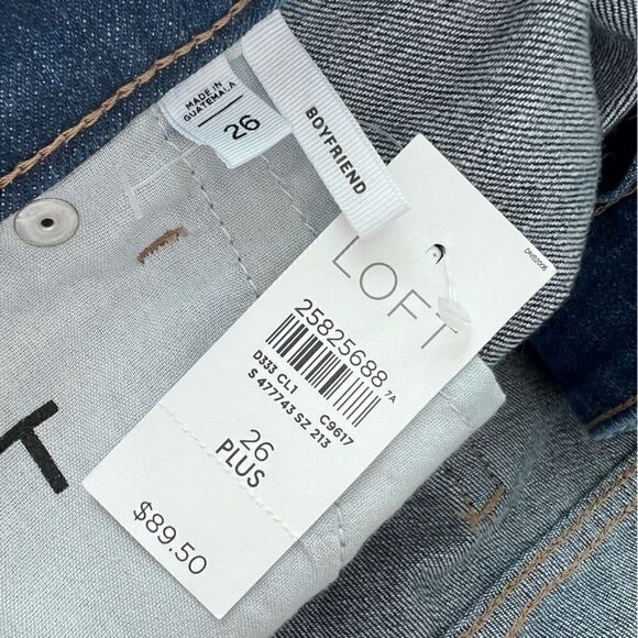 NWT Ann Taylor LOFT Boyfriend Raw Hem Floral Embroidered Jeans 26 (Plus) - Picture 7 of 9